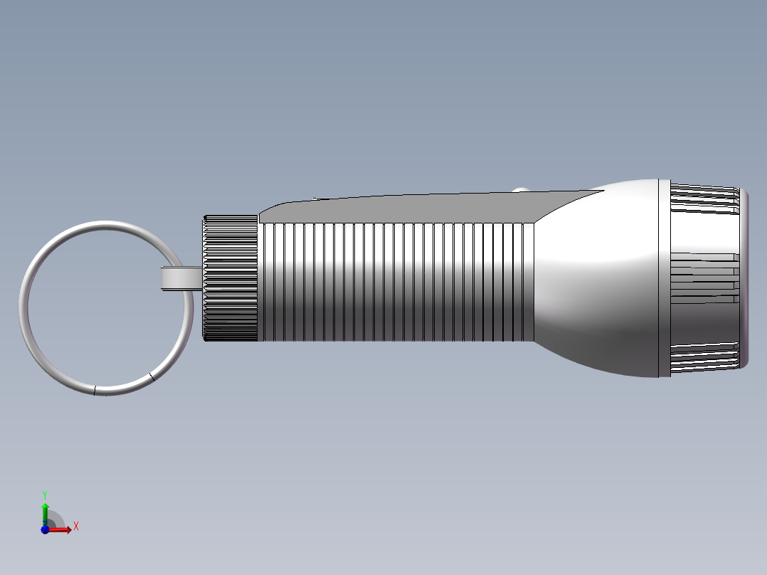一个手电筒的3d前视图