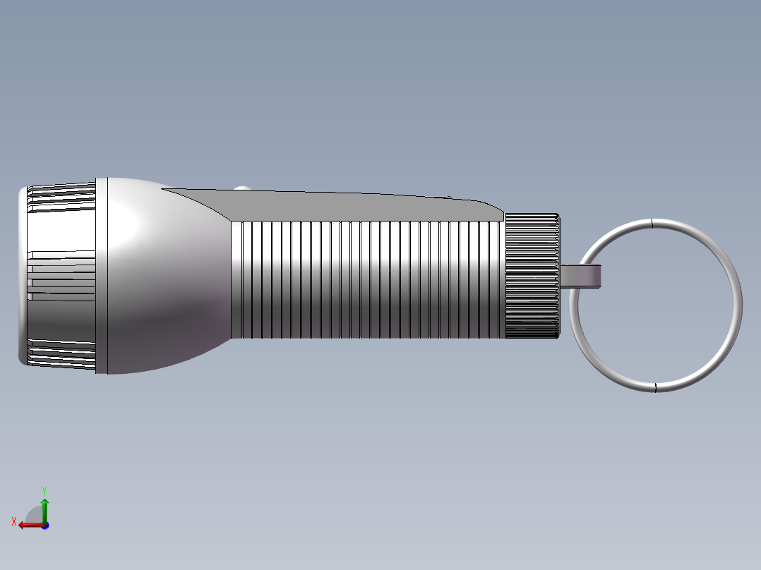 一个手电筒的3d后视图