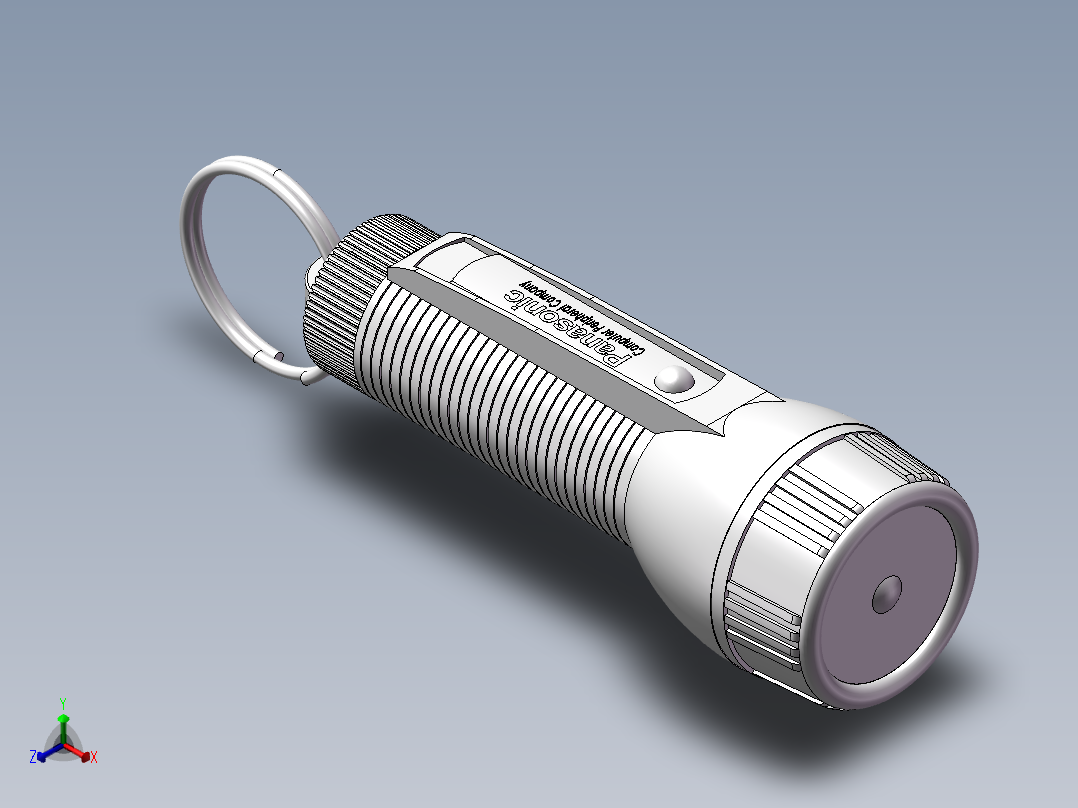 一个手电筒的3d正等轴测图