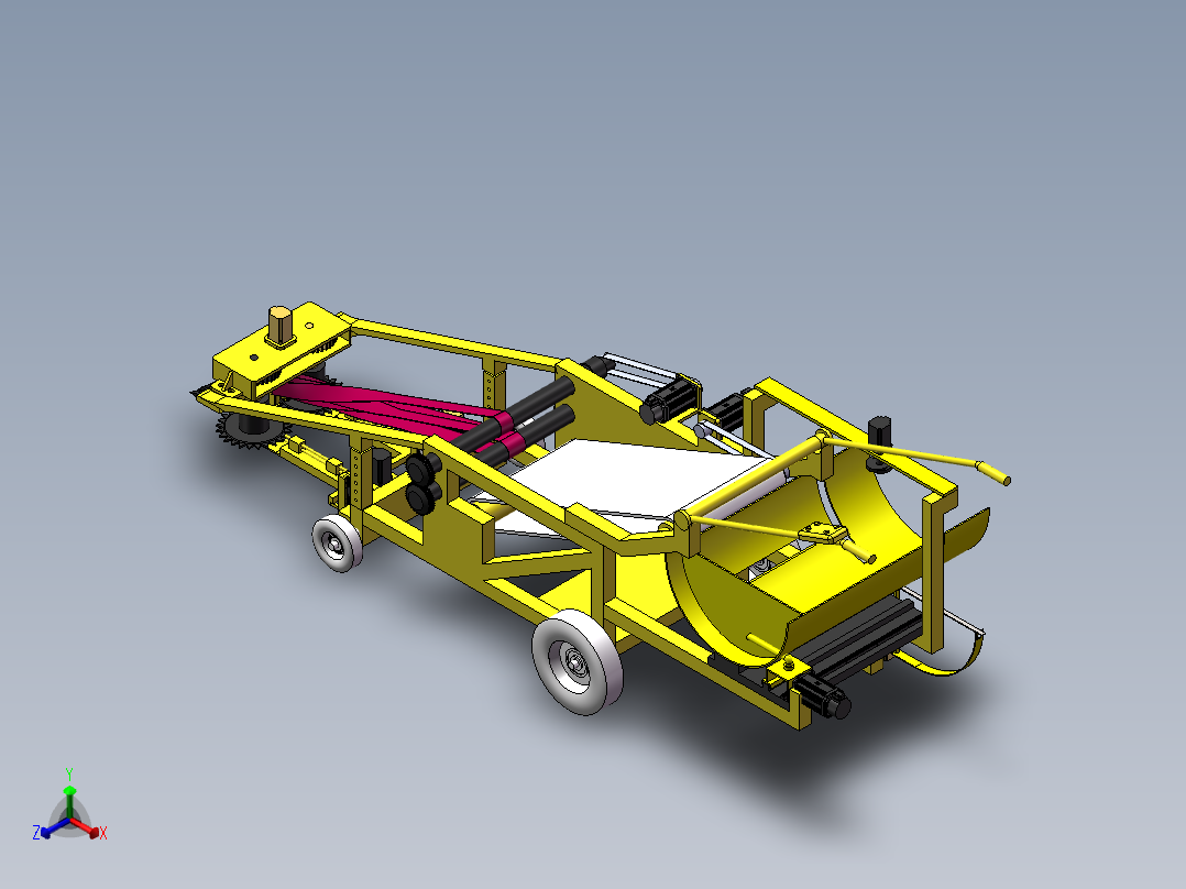 韭菜收割打捆一体机三维SW模型正等轴测图