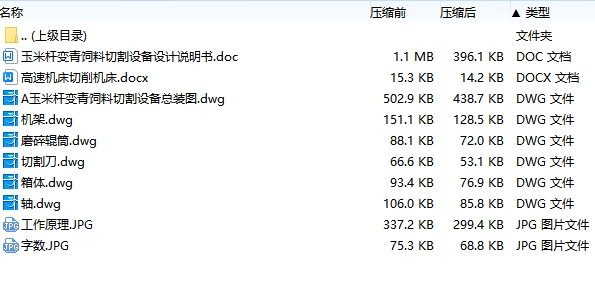 玉米杆变青饲料切割设备设计-青饲料切割机含6张CAD图