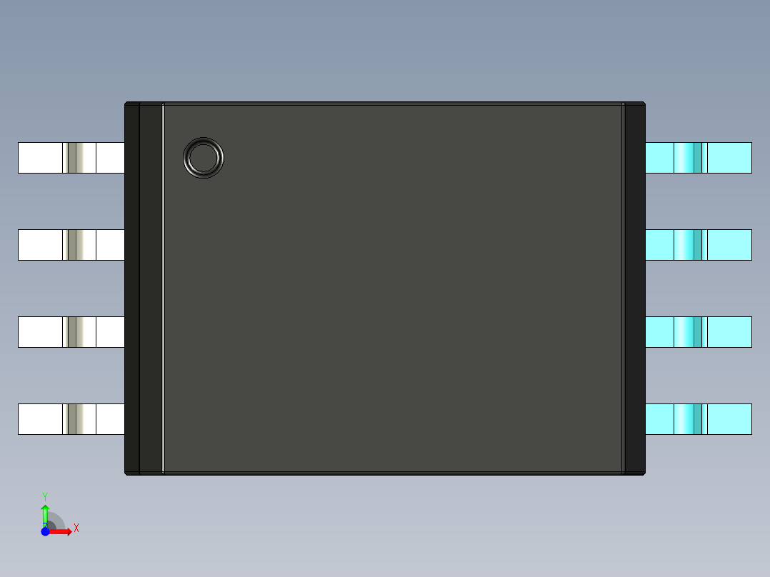 元器件3D封装SOIC8W40前视图