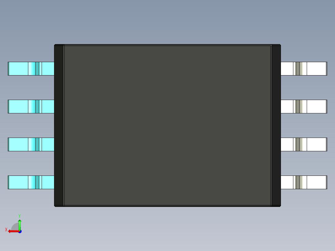 元器件3D封装SOIC8W40后视图