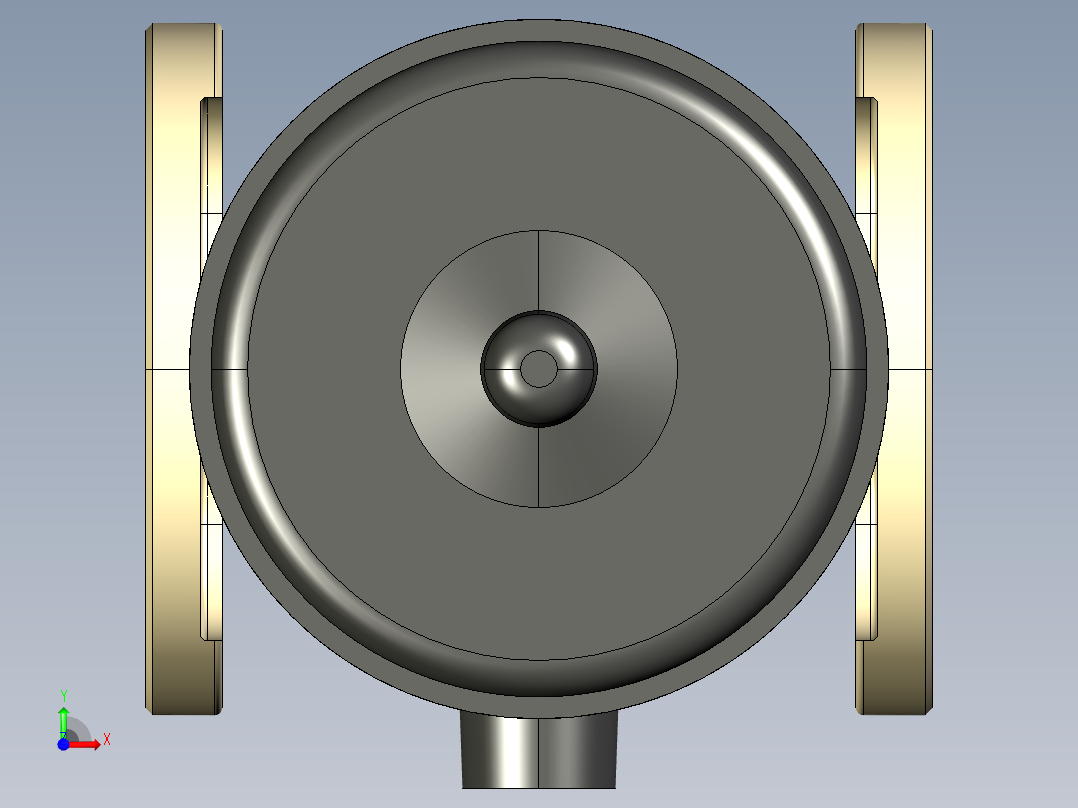 12DKOAMCP NO 气动隔膜阀常开，固定法兰，钻孔ANSI B16.5条款150 FF PP-H前视图