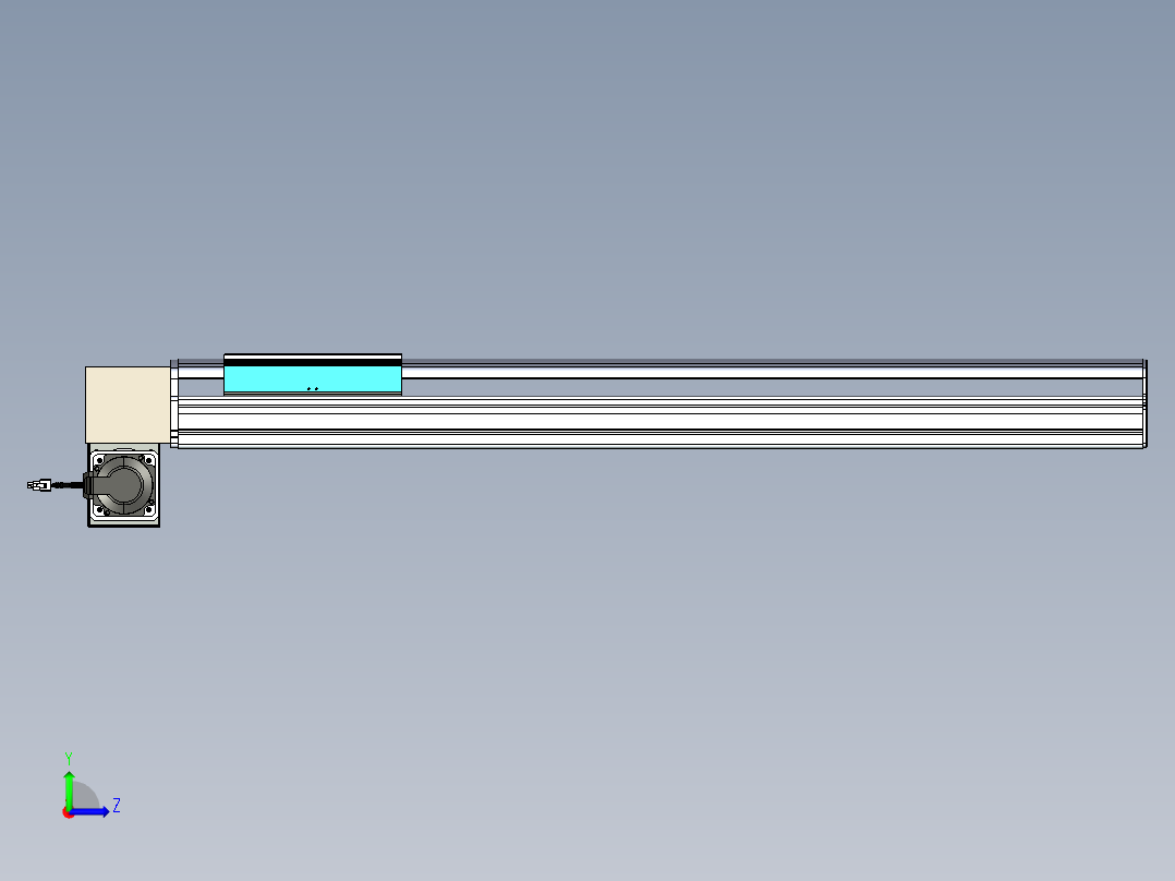 同步带滑台-半封闭B22H-L100-C-S850-RD-P75-D3-N5左视图