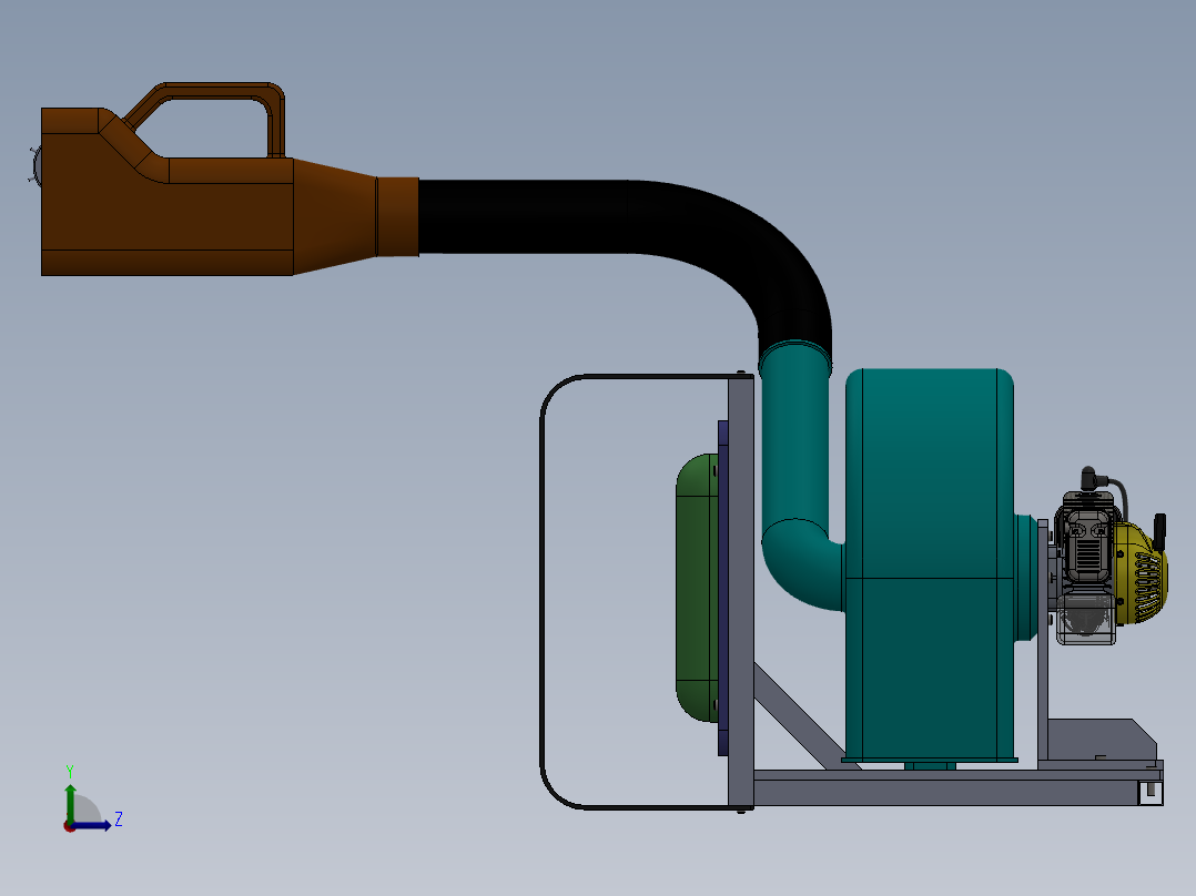 手持气吸式采棉机构的设计【含三维SW+7张CAD图纸+说明书】左视图
