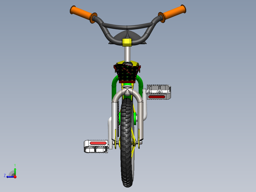 儿童自行车右视图