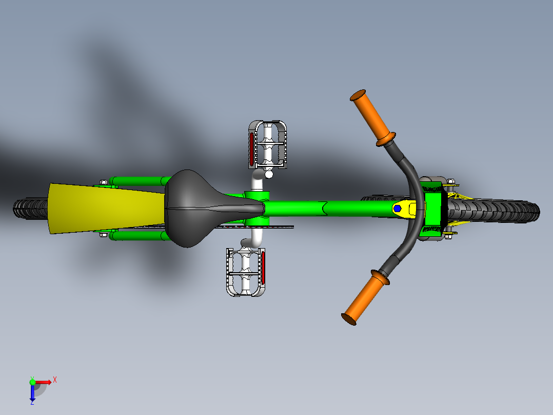 儿童自行车俯视图