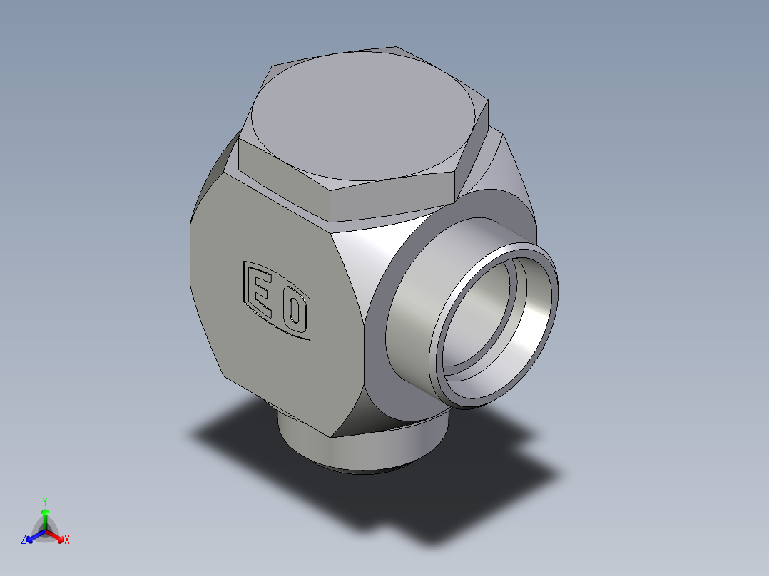 卡套式工业通用硬管接头EO_High_pressure_banjo_elbow_WH35LROMD71正等轴测图