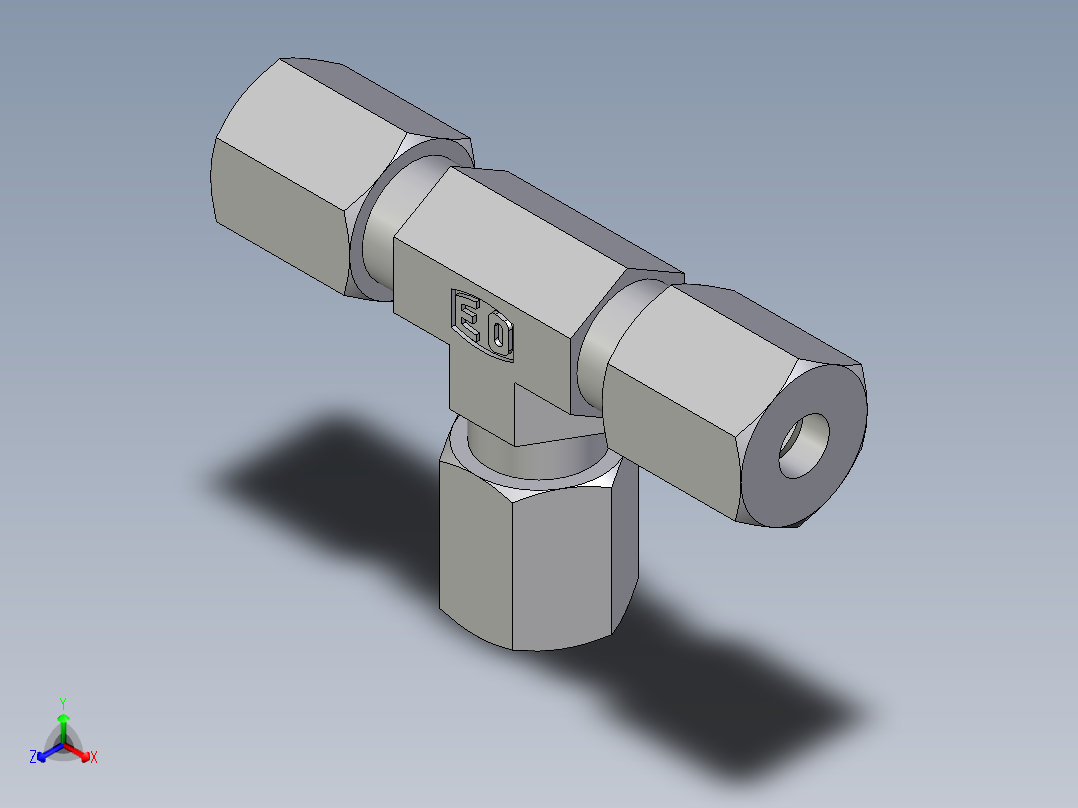 卡套式工业通用硬管接头EO_Union_tee_T04LL71