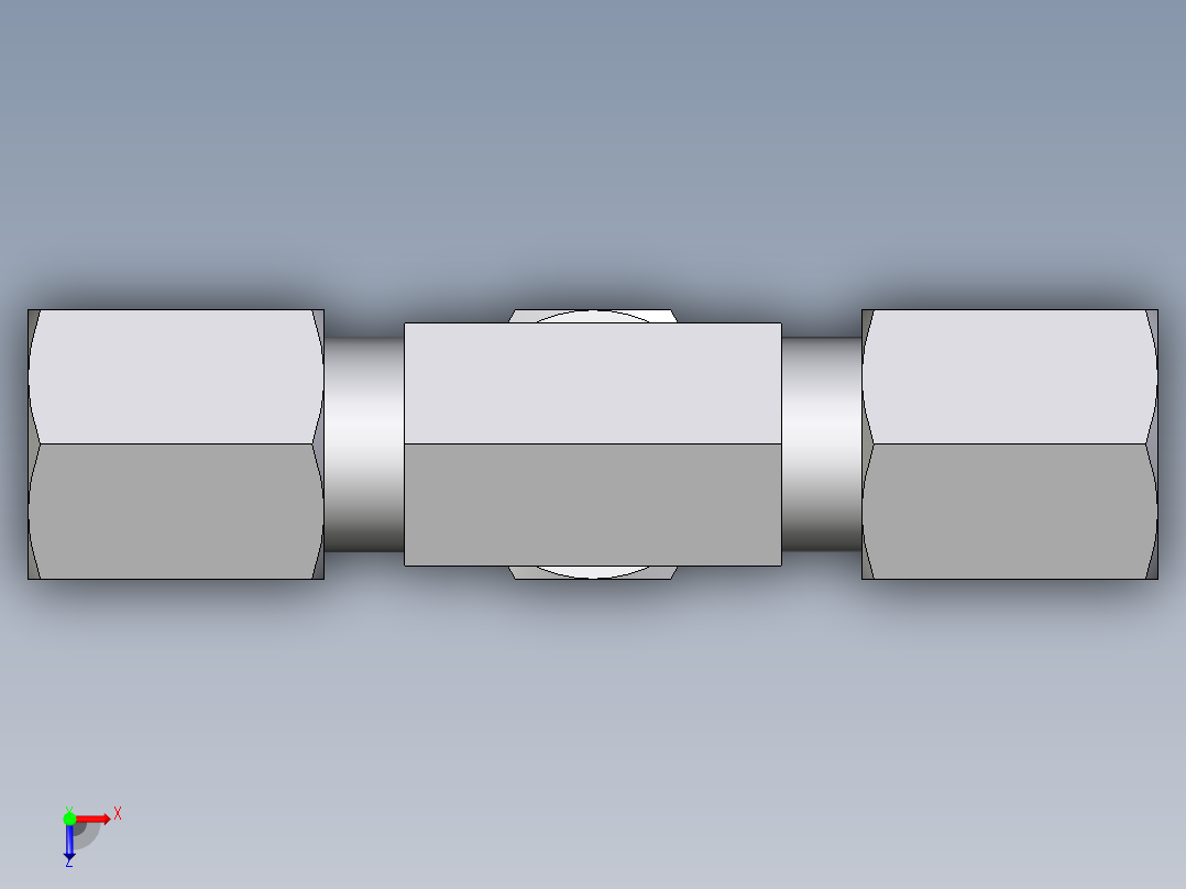 卡套式工业通用硬管接头EO_Union_tee_T04LL71俯视图