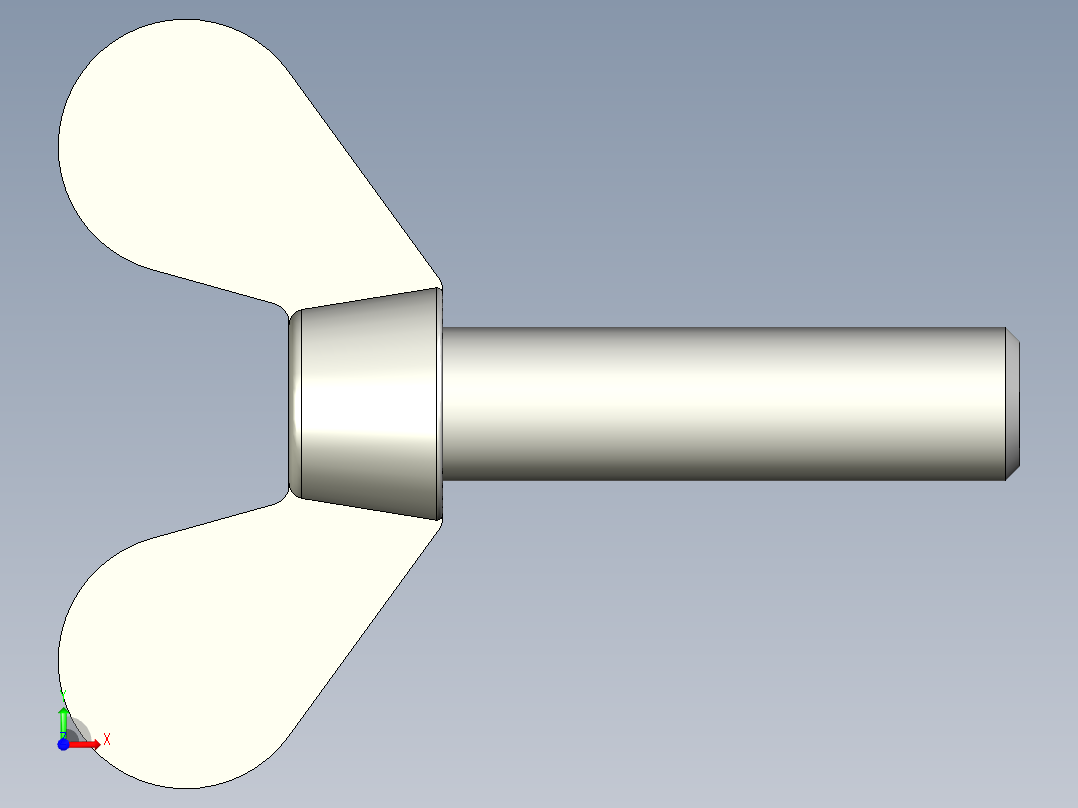 带耳螺钉-DIN_316_Wing_screws_8x1.25x30-26-12.5_39_2.8_20_8.stp前视图