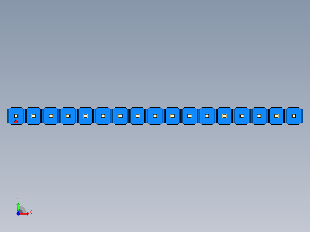彩色公头100mil（2.54mm）系列-DS1021_blue_1x17p_100mil_Type19_rev1.0前视图