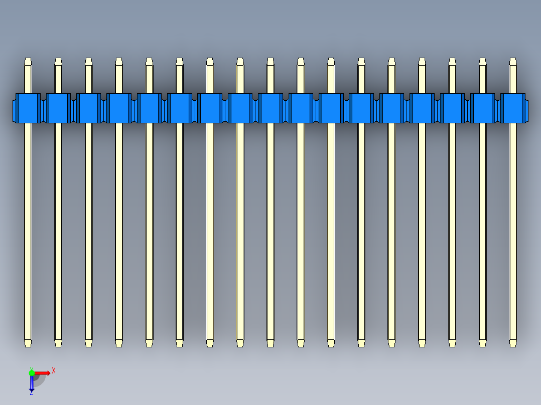 彩色公头100mil（2.54mm）系列-DS1021_blue_1x17p_100mil_Type19_rev1.0俯视图