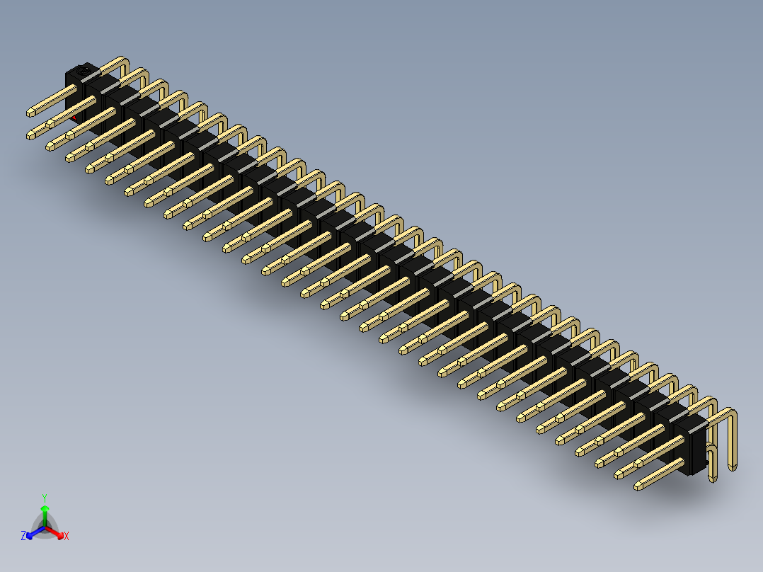 彩色公排针 100mil 2.54mm 系列-DS1022_black_2x32p_100mil_TypeD_rev1.0