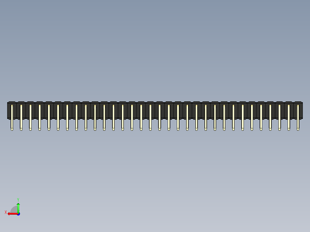 彩色公排针 100mil 2.54mm 系列-DS1022_black_2x32p_100mil_TypeD_rev1.0后视图