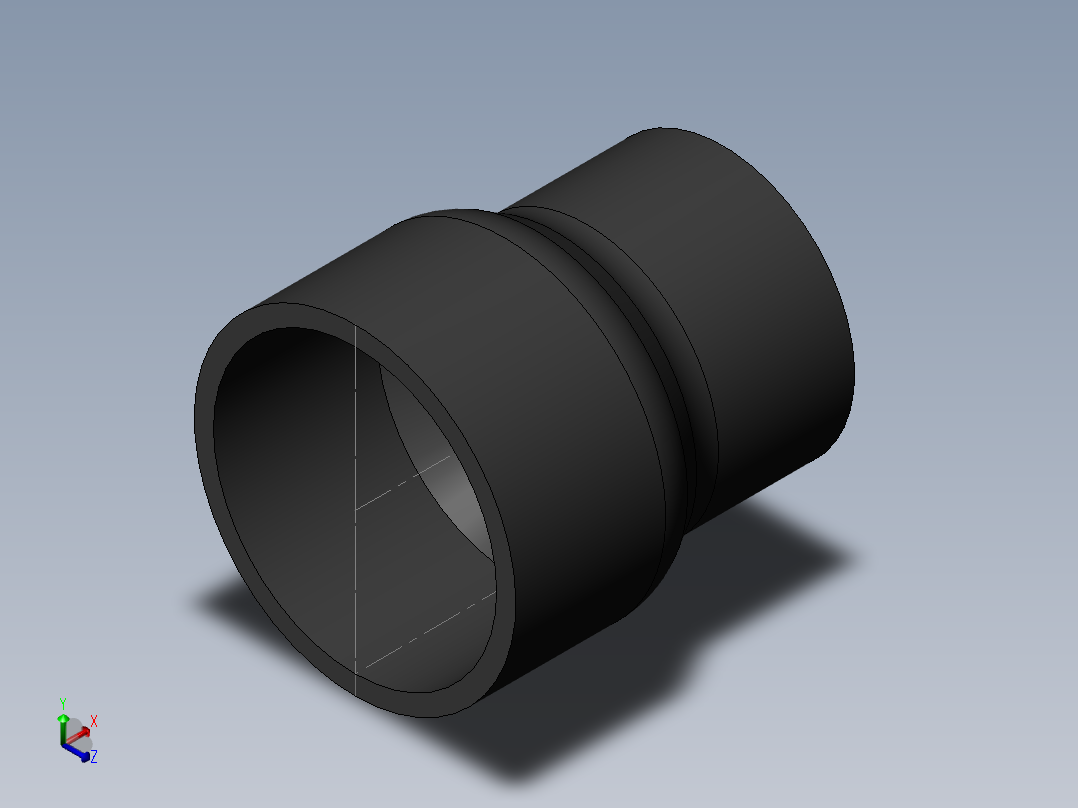 PVC管件-2x1.5_R-Socket正等轴测图