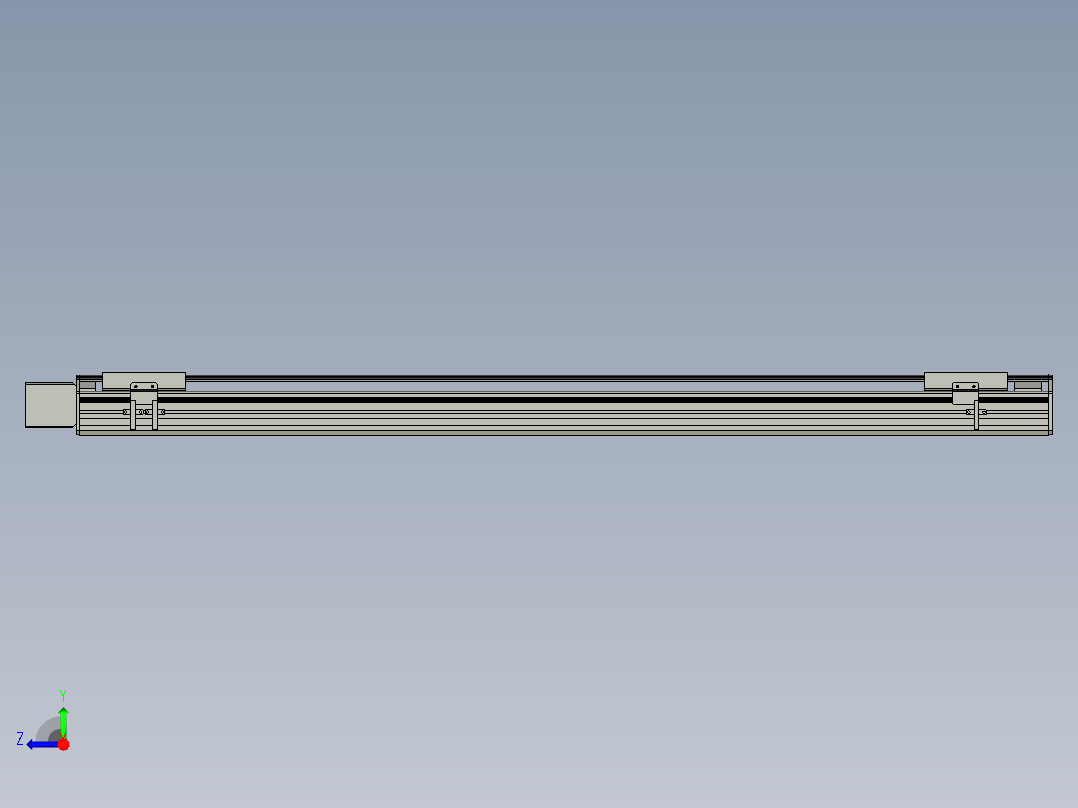 直线模组WG-LHB12-S1050-R(B)设计图纸右视图