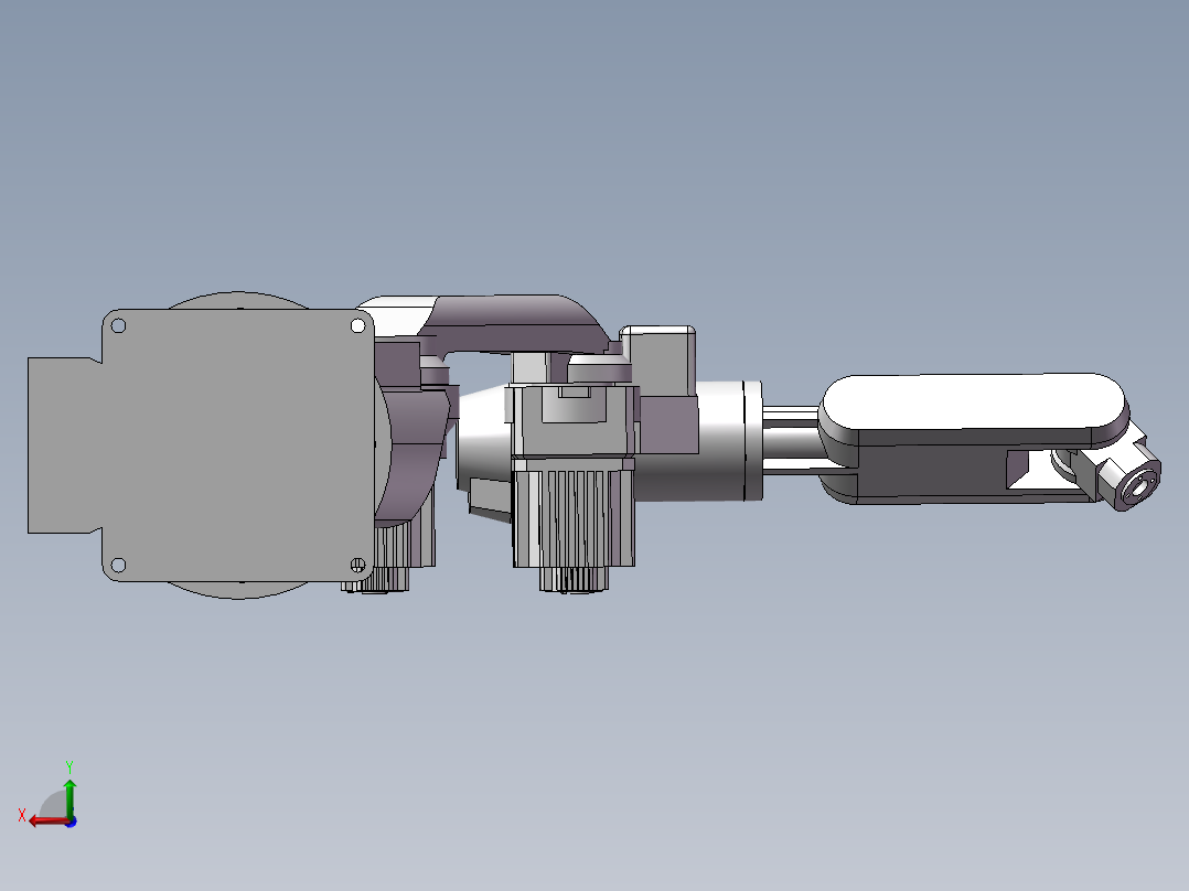 一台工业机器人后视图