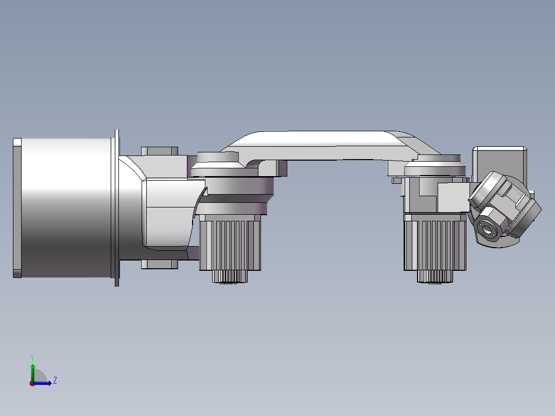 一台工业机器人左视图