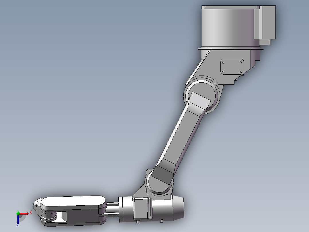 一台工业机器人俯视图