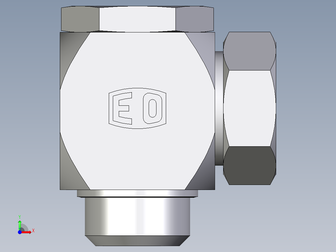 卡套式工业通用硬管接头EO_High_pressure_banjo_elbow_WH42LR71前视图