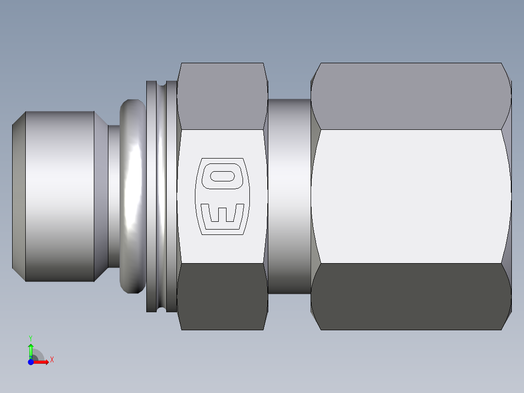 卡套式工业通用硬管接头EO_Male_Stud_connector_GEO08SMCF前视图