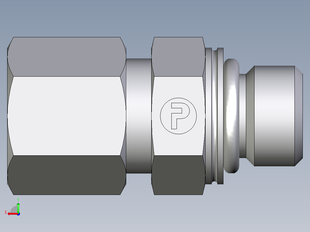 卡套式工业通用硬管接头EO_Male_Stud_connector_GEO08SMCF后视图