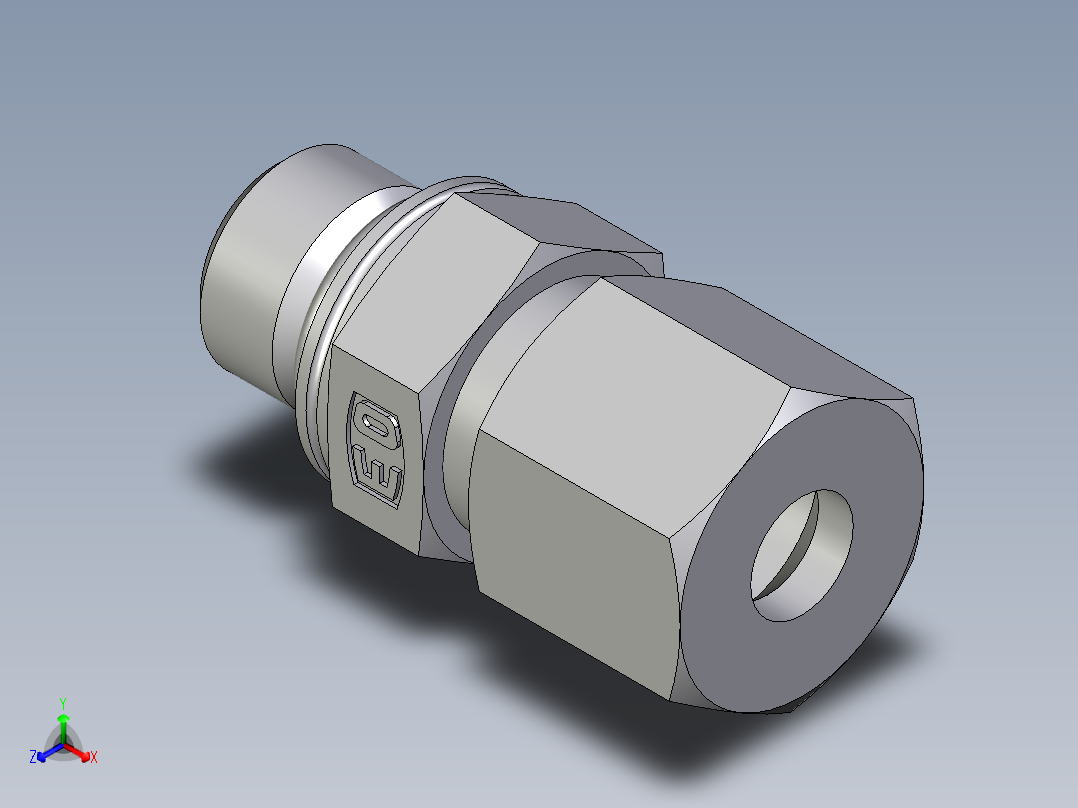 卡套式工业通用硬管接头EO_Male_Stud_connector_GEO08SMCF正等轴测图