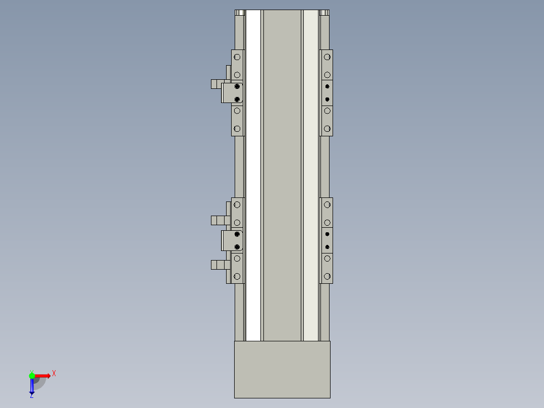 直线模组LHA6-S100-D-200W(16丝杆)设计图纸俯视图