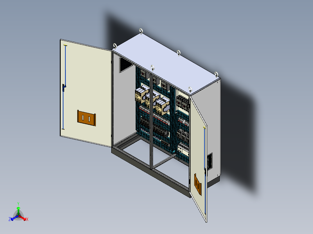 双柜组装120A交流接触器plc控制柜 56286