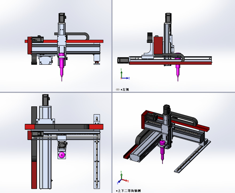 模组三轴滑台坐标型三轴点胶机械手全套3d图纸龙门直角型机器人