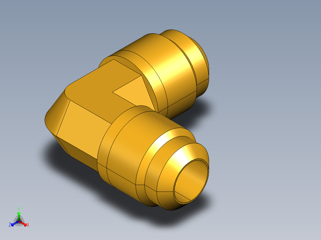 扩口式工业通用硬管接头Union Elbow 155F-8正等轴测图