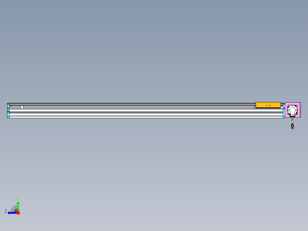 东锦同步带传动-直线滑台模组DH170B-L150-S1400-BL-P400W-C3右视图