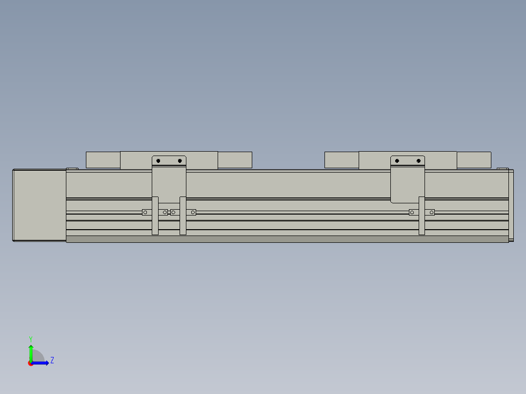 直线模组WG-LHC12-S200-R设计图纸左视图
