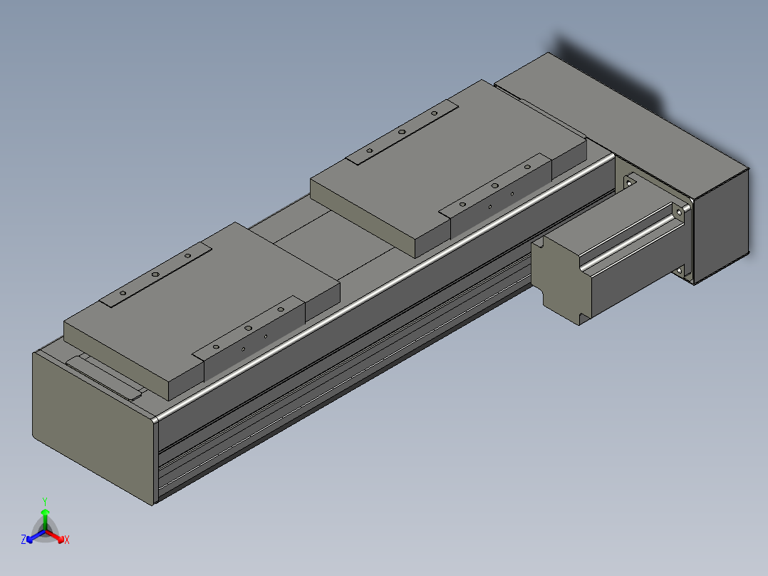 直线模组WG-LHC12-S200-R设计图纸正等轴测图