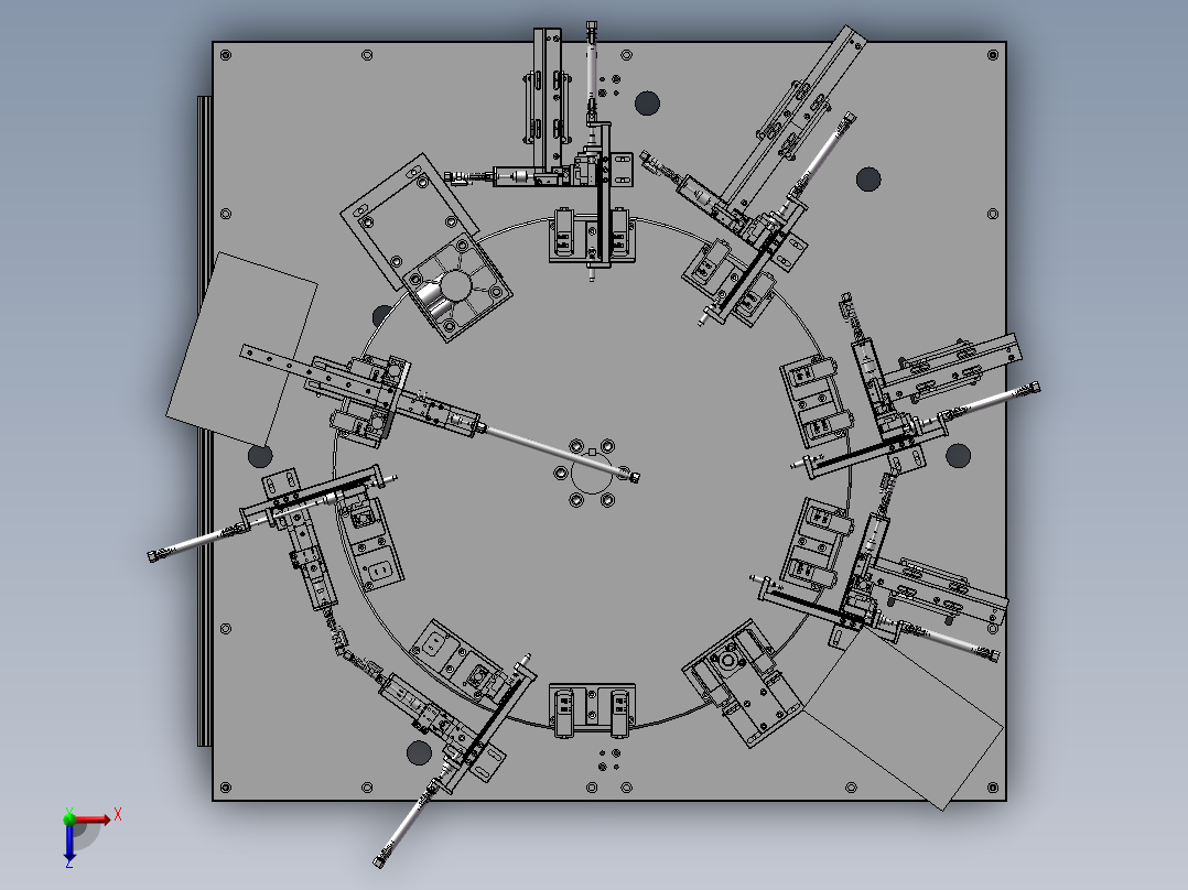 充电器插头组装机俯视图