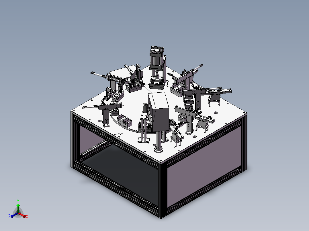 充电器插头组装机正等轴测图
