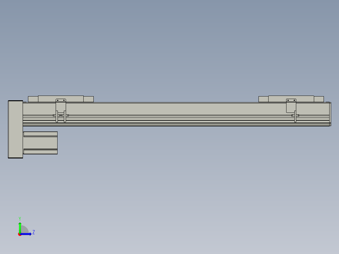 直线模组LHC17-S800-D设计图纸左视图