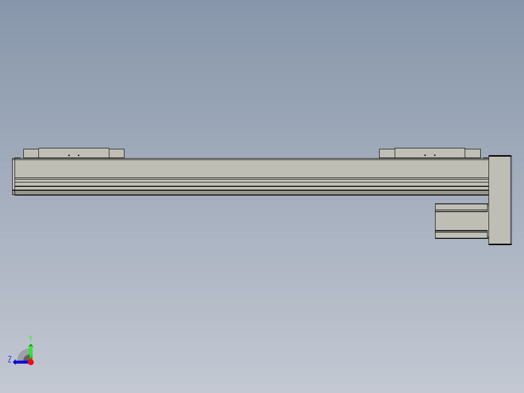 直线模组LHC17-S800-D设计图纸右视图