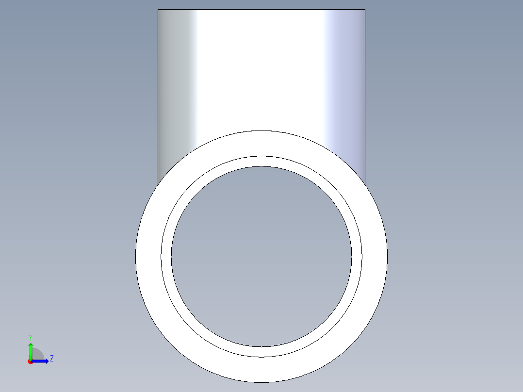 聚氯乙烯配件02-Sch80_ReducingTee_SxSxS_801-168_1.25in x 1in左视图