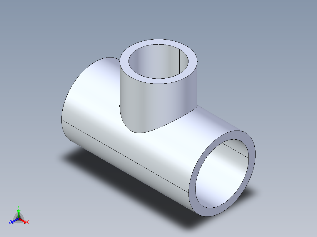 聚氯乙烯配件02-Sch80_ReducingTee_SxSxS_801-168_1.25in x 1in正等轴测图