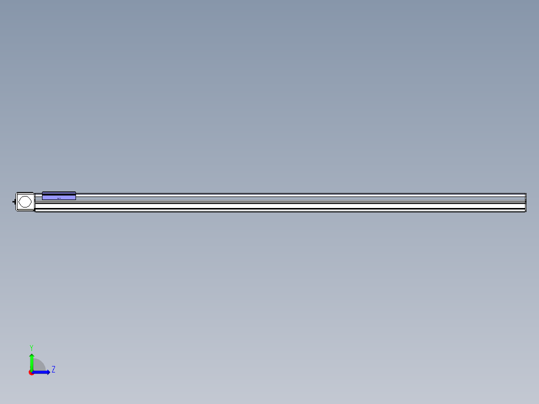 同步带滑台-半封闭B17-L100-S2100-R-P75-D3-N3左视图
