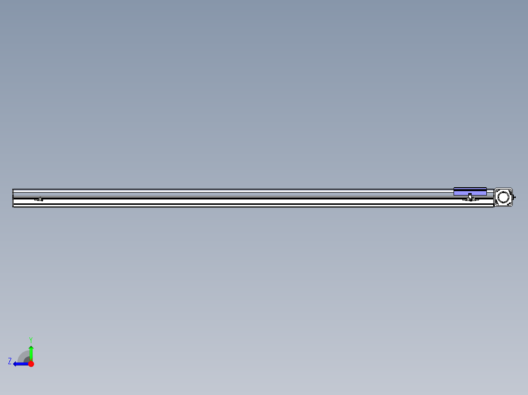 同步带滑台-半封闭B17-L100-S2100-R-P75-D3-N3右视图