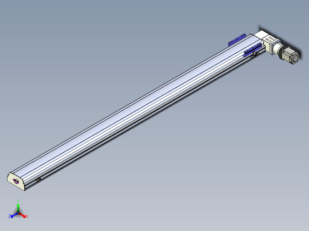 同步带滑台-半封闭B17-L100-S2100-R-P75-D3-N3正等轴测图