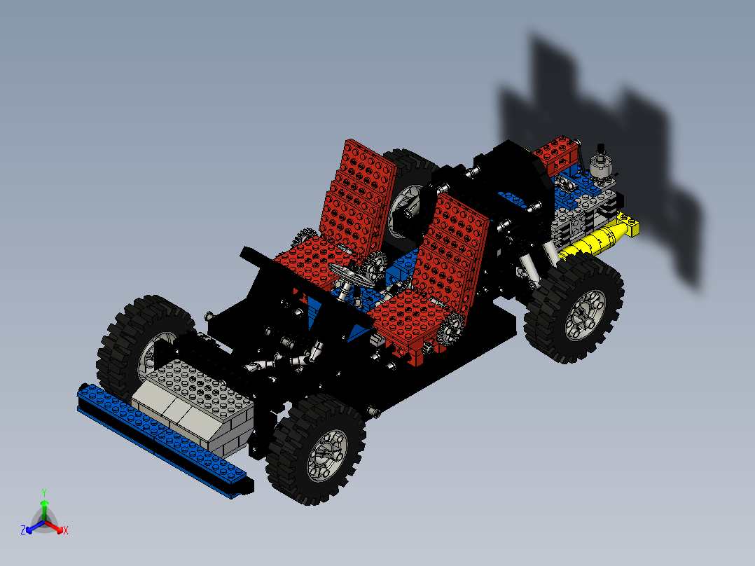 lego-technic-8860-car-chassis.3-乐高玩具赛车正等轴测图