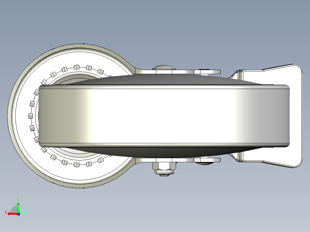 橡膠輪、導電輪(1500N)5537-3D多系列多零件图纸模型后视图