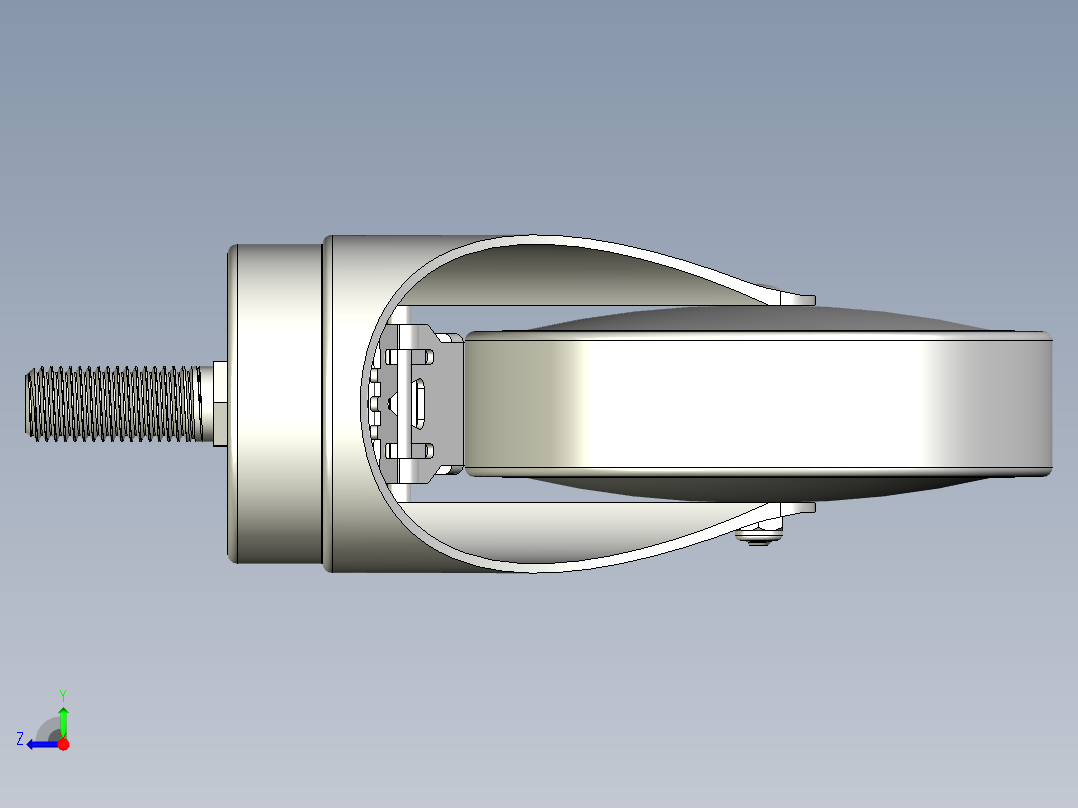 橡膠輪、導電輪(1500N)5537-3D多系列多零件图纸模型右视图