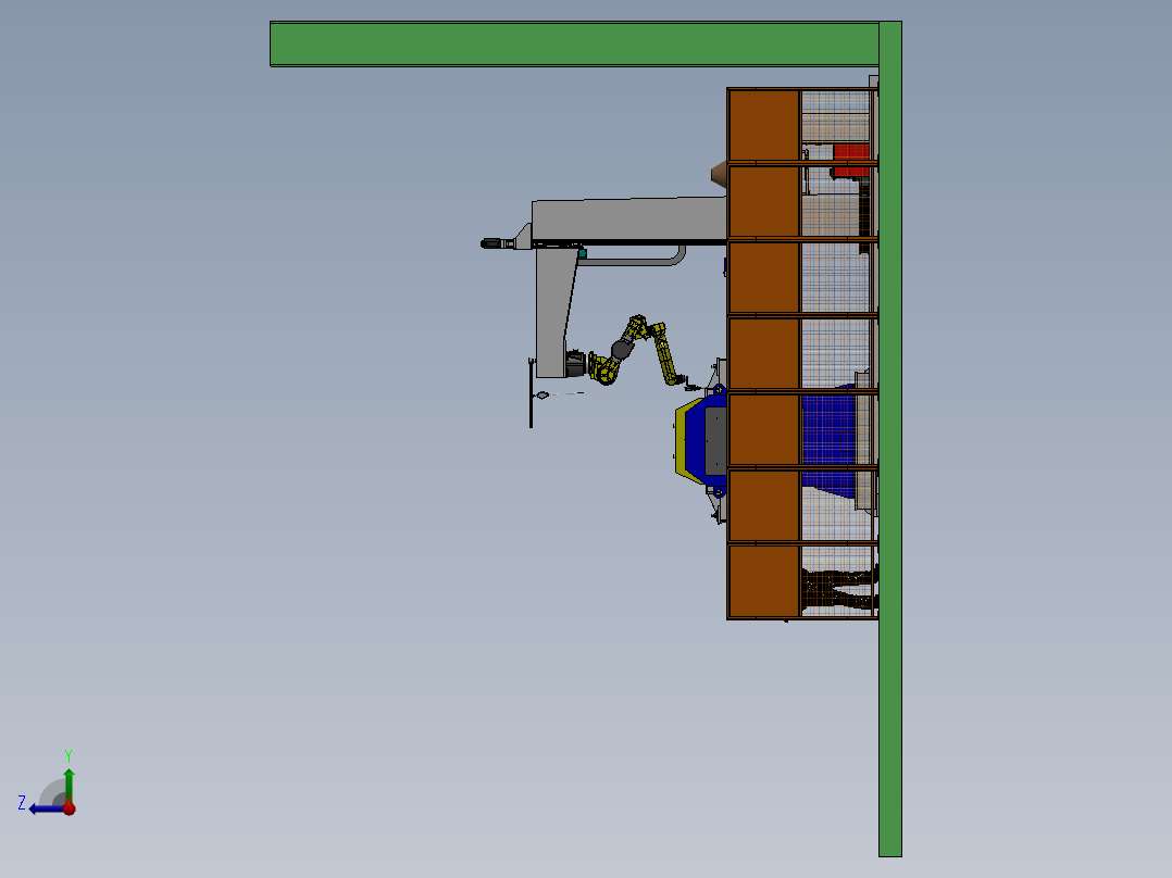 L型配旋转升降工作站sw16可编辑右视图