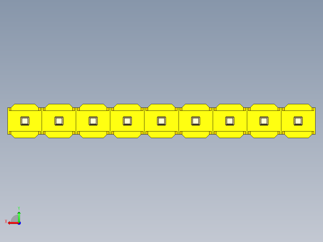 彩色公头100mil（2.54mm）系列-DS1021_yellow_1x09p_100mil_Type1_rev1.0后视图